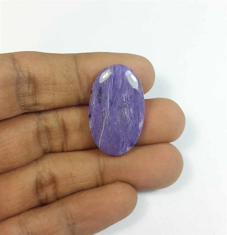 19.68 Carats Charolite 38.33 x 17.40 x 4.57 mm