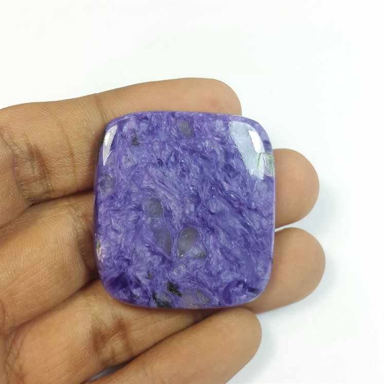 75.84 Carats Charolite 36.59 x 33.61 x 6.17 mm