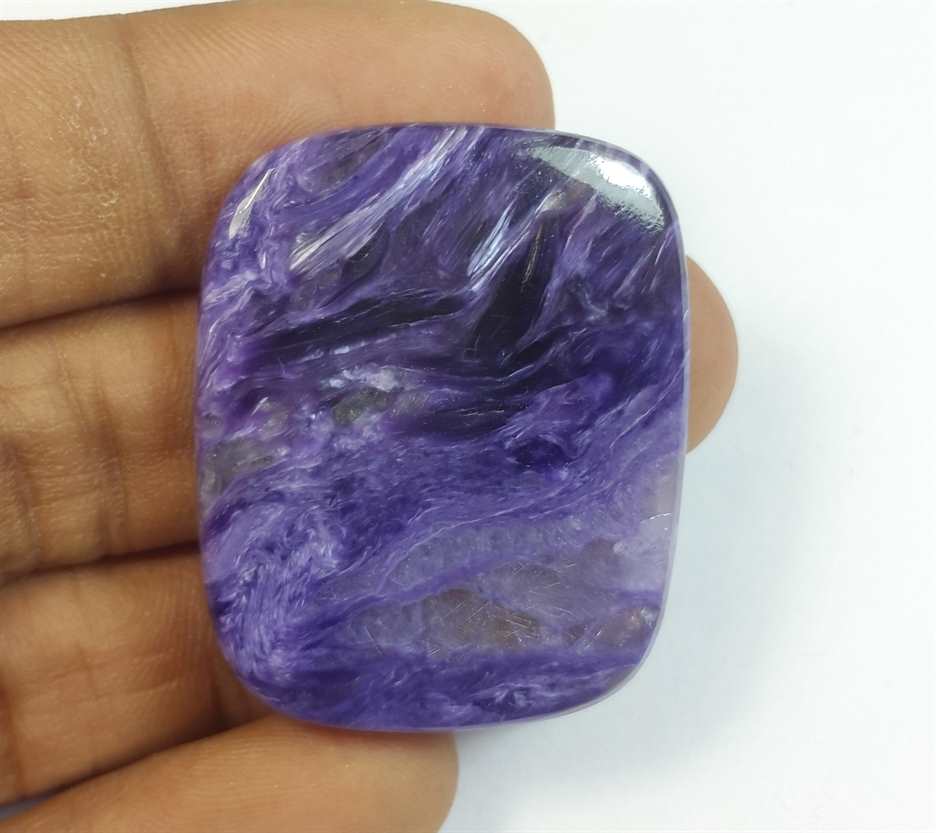 60.93 Carats Charolite 36.13 x 29.35 x 5.14 mm