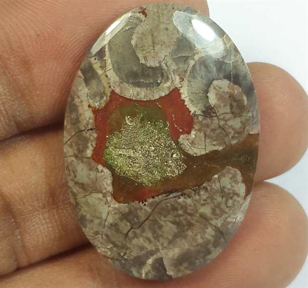 29.56 Carats Mushroom Rhyolite 32.83 x 23.04 x 4.74 mm