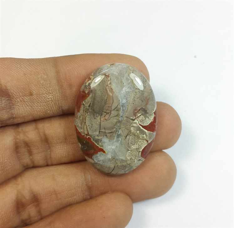 31.40 Carats Mushroom Rhyolite 31.53 x 22.97 x 5.39 mm