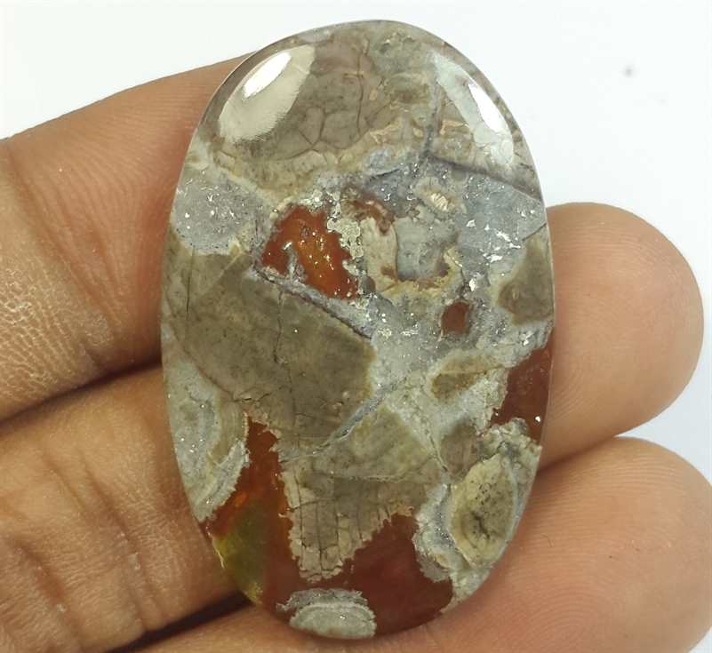 31.52 Carats Mushroom Rhyolite 37.30 x 33.92 x 4.09 mm