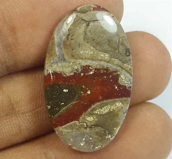 18.09 Carats Mushroom Rhyolite 28.83 x 17.16 x 4.46 mm