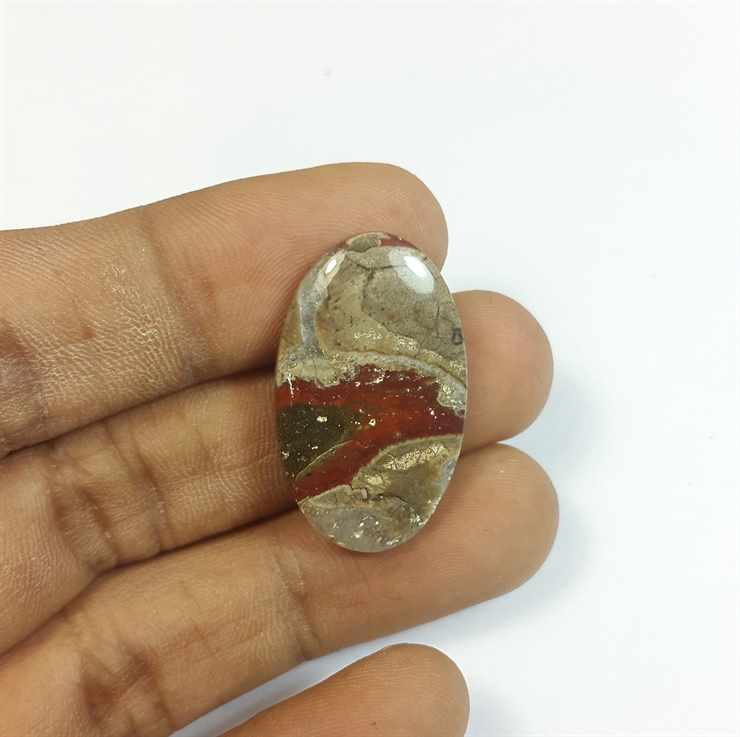 18.09 Carats Mushroom Rhyolite 28.83 x 17.16 x 4.46 mm