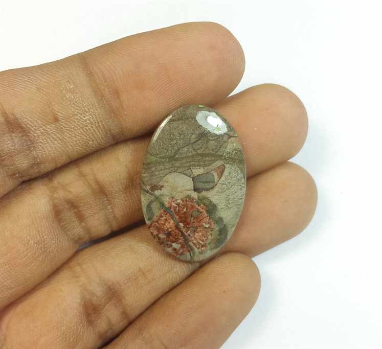 14.45 Carats Mushroom Rhyolite 27.77 x 18.44 x 3.57 mm