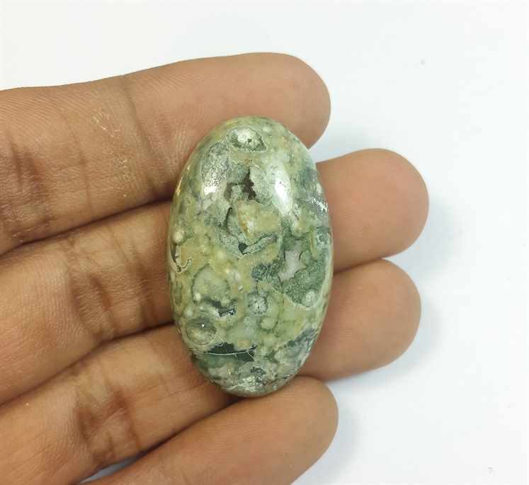 45.83 Carats Rhyolite Rainforest Jasper 36.26 x 21.19 x 8.36 mm