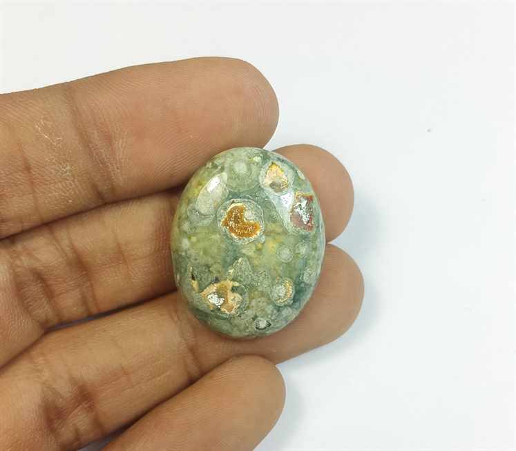 21.84 Carats Rhyolite Rainforest Jasper 26.29 x 21.02 x 6.15 mm