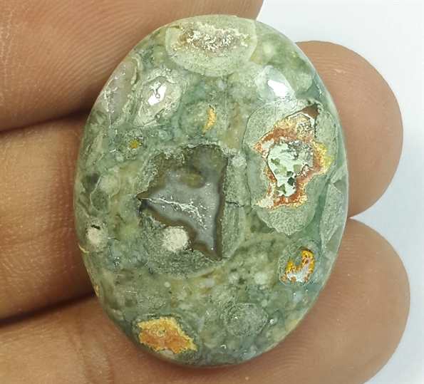 20.80 Carats Rhyolite Rainforest Jasper 37.12 x 22.19 x 7.49 mm