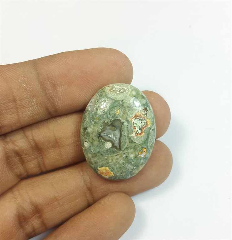 20.80 Carats Rhyolite Rainforest Jasper 37.12 x 22.19 x 7.49 mm