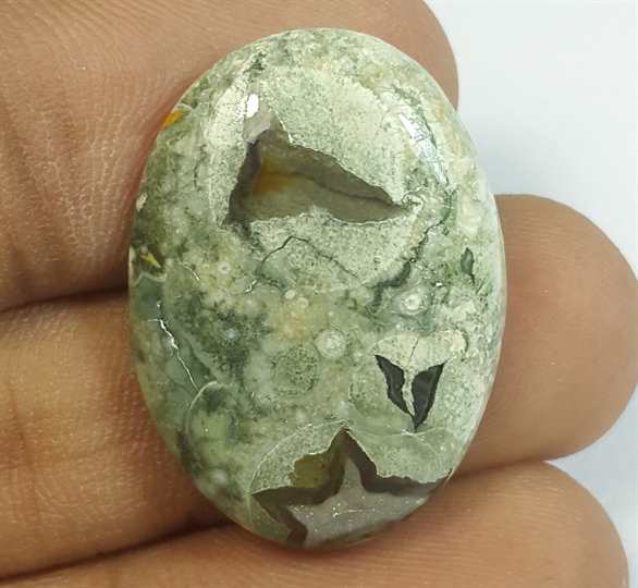 19.50 Carats Rhyolite Rainforest Jasper 29.76 x 16.64 x 6.26 mm