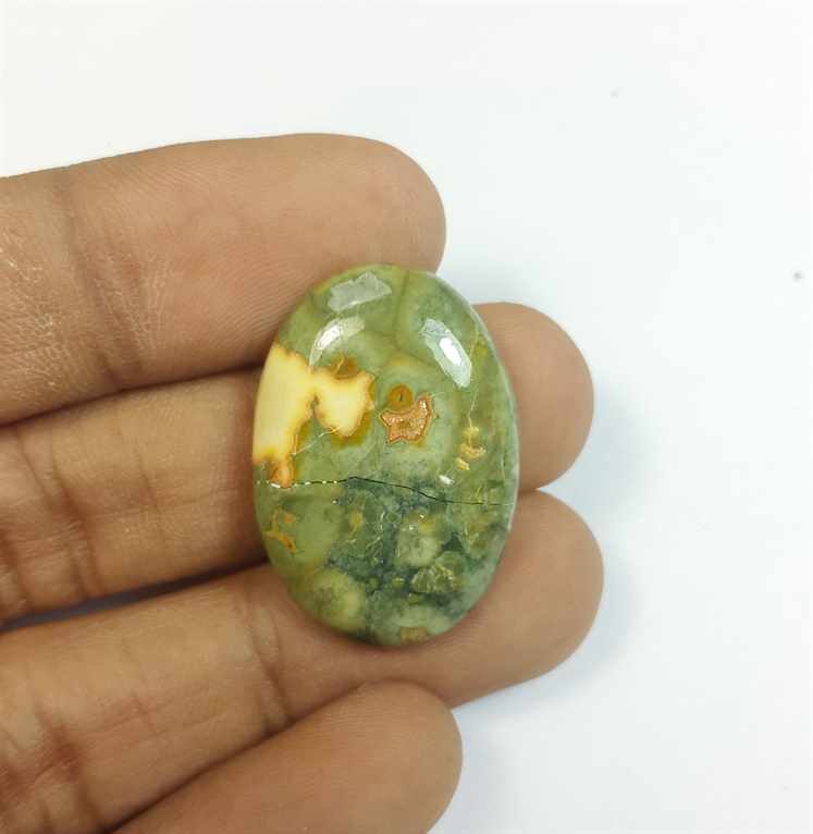 18.11 Carats Rhyolite Rainforest Jasper 28.21 x 19.36 x 5.68 mm