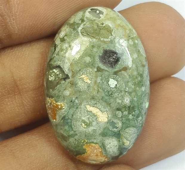 20.21 Carats Rhyolite Rainforest Jasper 28.48 x 18.93 x 5.83 mm