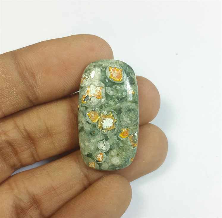20.43 Carats Rhyolite Rainforest Jasper 31.43 x 17.06 x 5.05 mm
