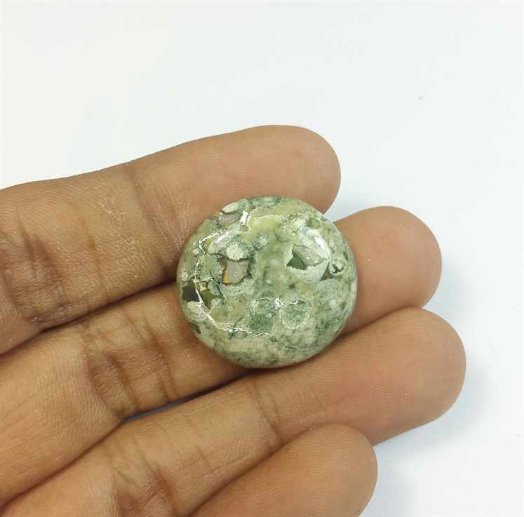 18.55 Carats Rhyolite Rainforest Jasper 22.64 x 22.64 x 5.20 mm
