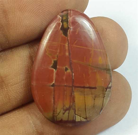 15.44 Carats Cherry Creek Jasper 28.27 x 19.87 x 3.67 mm