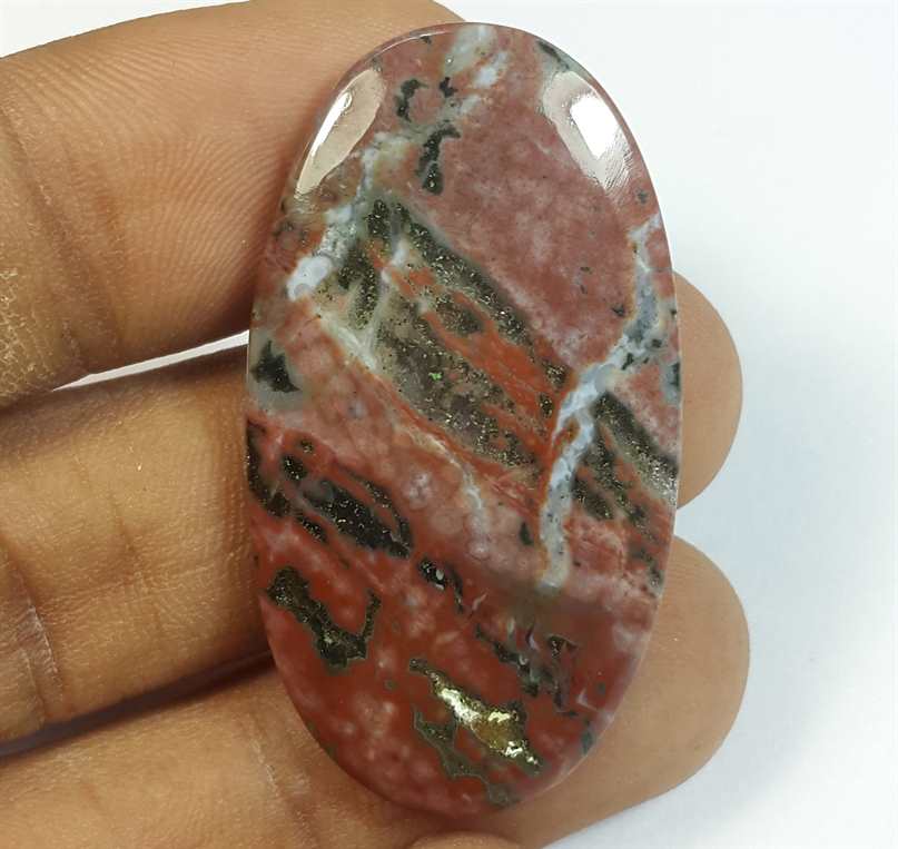 33.56 Carats Ocean Jasper 40.61 x 22.01 x 4.49 mm