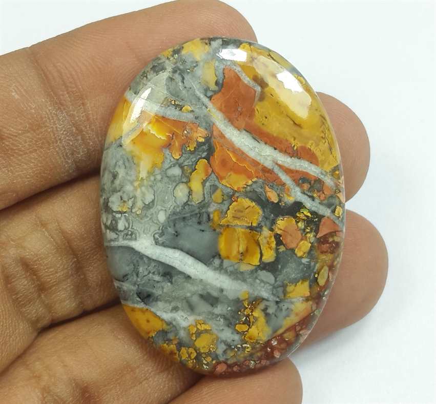 63.75 Carats Maligano jasper 40.31 x 29.24 x 6.52 mm