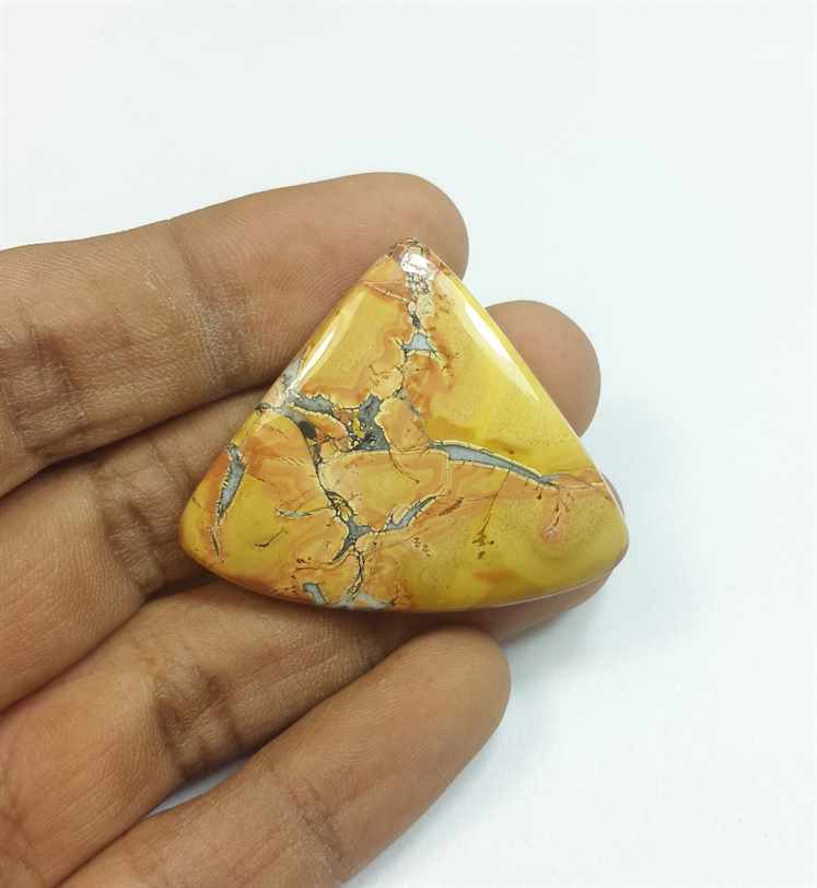 57.38 Carats Maligano jasper 40.66 x 33.74 x 5.62 mm