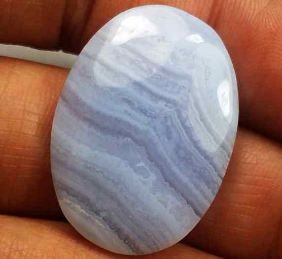 19.71 Carat Blue Turkey Blue Lace Agate 26.40 x 19.00 x 4.31 mm