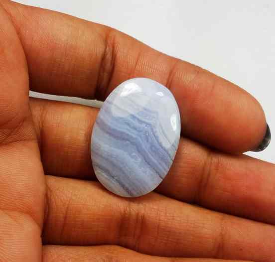 19.71 Carat Blue Turkey Blue Lace Agate 26.40 x 19.00 x 4.31 mm