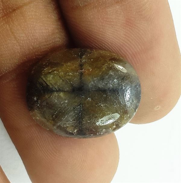 13.68 Carats Natural Chiastolite 17.76 X 13.81 X 4.91 mm