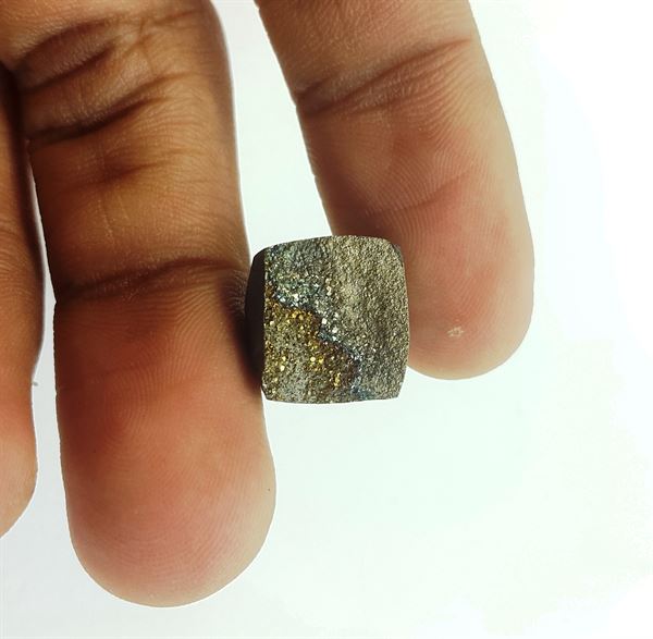 8.32 Carats Natural Spectro Pyrite Druzy 12.78 X 11.88 X 4.27 mm