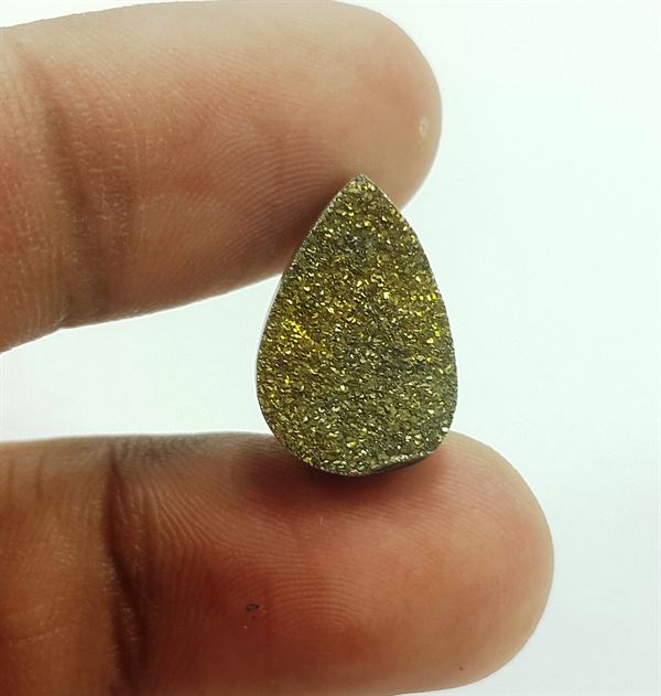 7.3 Carats Natural Spectro Pyrite Druzy 16.50 X 10.95 X 4.33 mm
