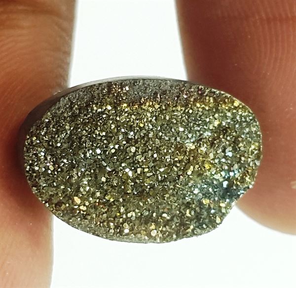 6.31 Carats Natural Spectro Pyrite Druzy 14.95 X 10.34 X 4.79 mm