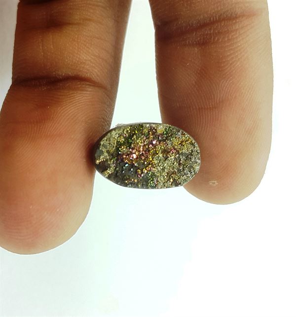 5.22 Carats Natural Spectro Pyrite Druzy 13.87 X 9.03 X 4.17 mm